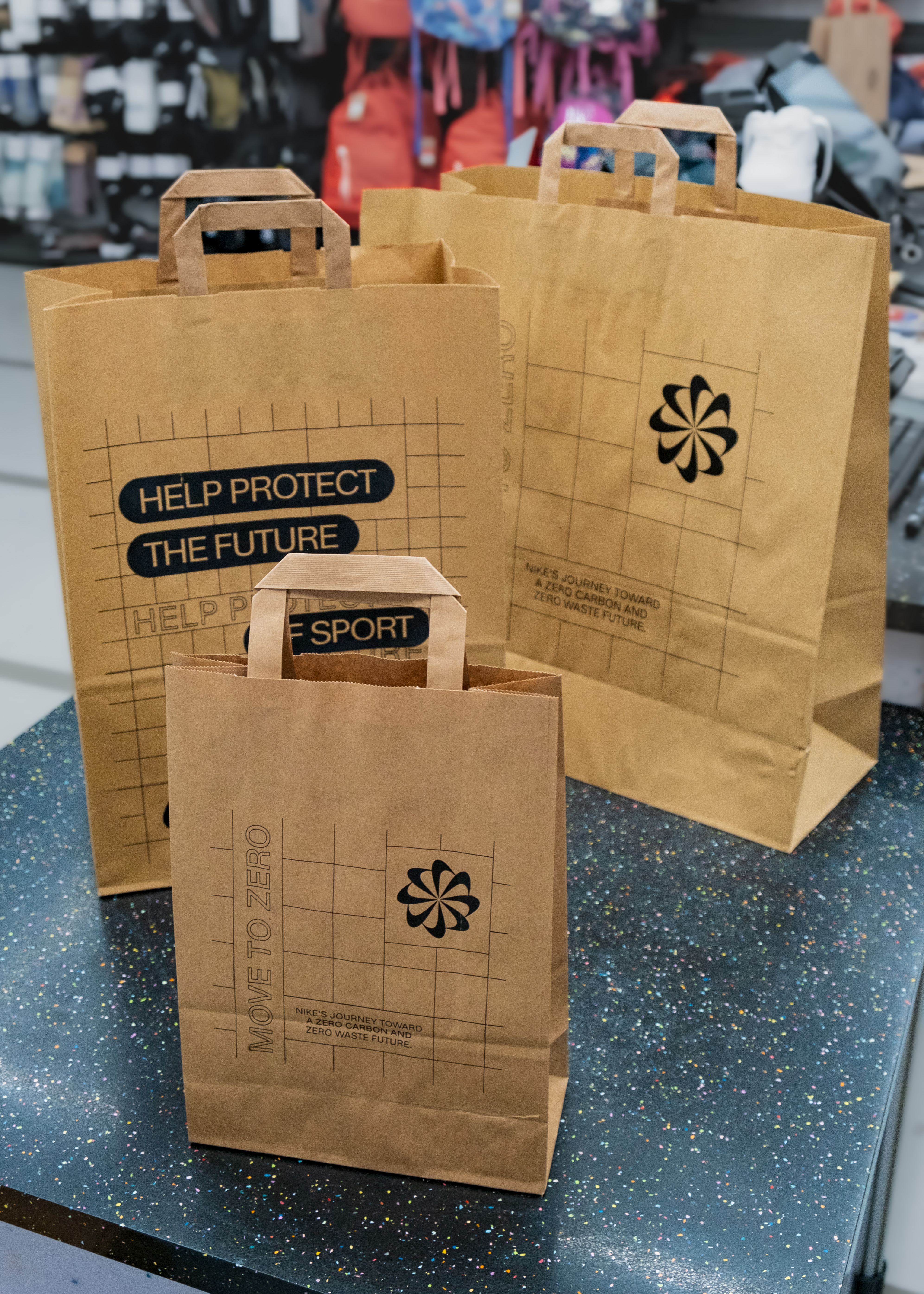 Move to Zero branded sustainable paper bags