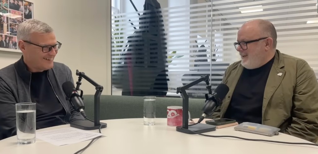 Antony Mayfield recording a podcast interview